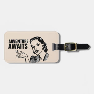 RETRO WOMAN LUGGAGE TAG