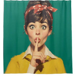 Retro Woman Making a Shush