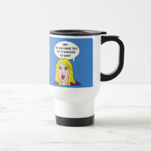 RETRO WOMAN with YOUR TEXT custom mugs