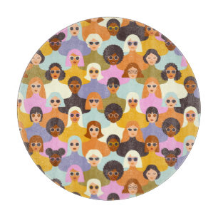 Retro Women of the World Pattern Cutting Board