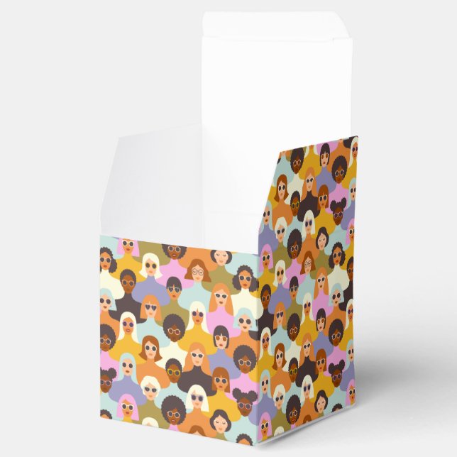 Retro Women of the World Pattern Favor Box (Opened)