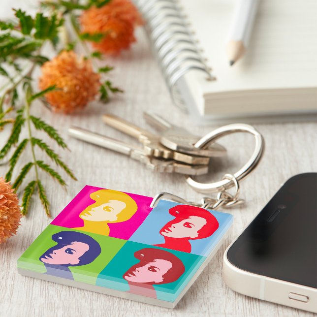 Retro Women Pop Art Keychain (Creator Uploaded)