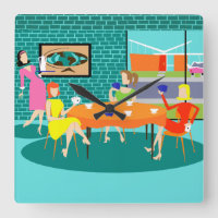 Retro Women's Card Game Wall Clock