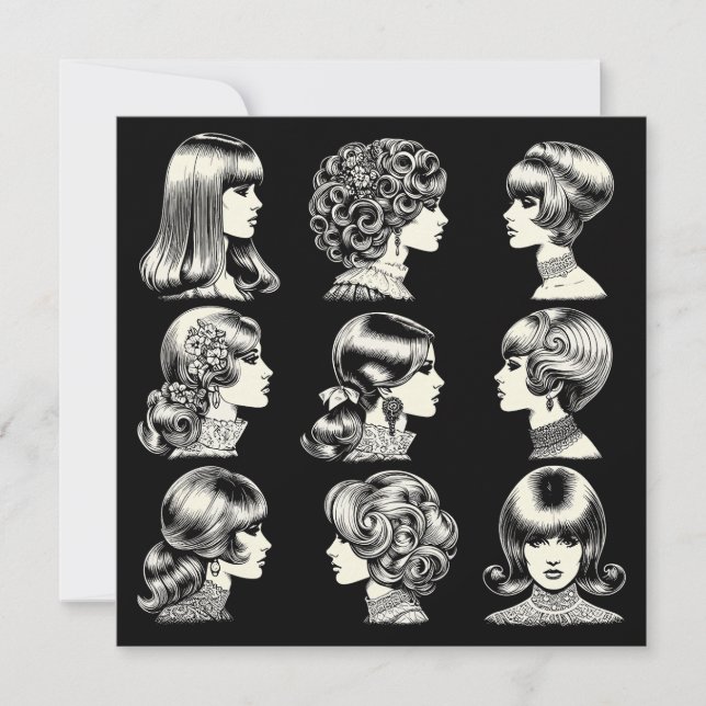 Retro Women's Hairstyles Boho Vintage Cool Card (Front)