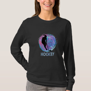 Retro Womens Hockey Girls Kids Pink Purple Birthda T-Shirt