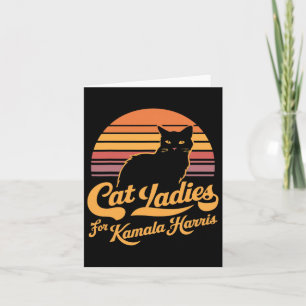Retro Womens Kamala Harris Cat Lady Card