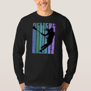 Retro Womens Lacrosse Queen Coach Vintage Distress T-Shirt