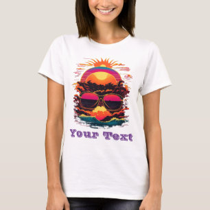 retro womens sunset colourful trendy T-Shirt