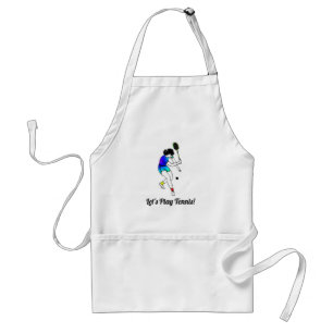 Retro Women's Tennis Player with Text Standard Apron