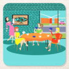 Retro Women's Weekly Card Game Cork Coasters
