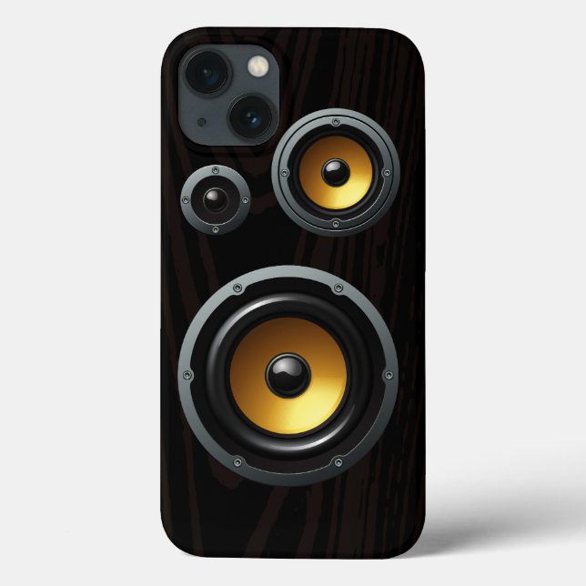 Retro Wood Grain Speaker Trio Case-Mate iPhone Case (Back)