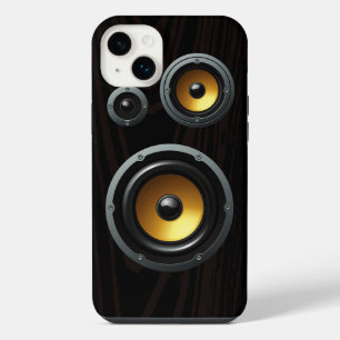 Retro Wood Grain Speaker Trio iPhone 14 Plus Case
