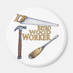 Retro Wood Worker Magnet