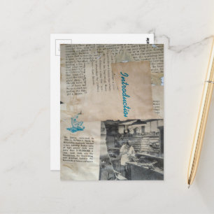 Retro Woodworking Intro Mixed Media Collage Postcard