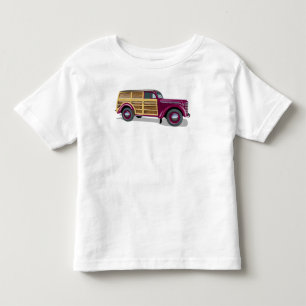 Retro woody wagon delivery truck toddler t-shirt