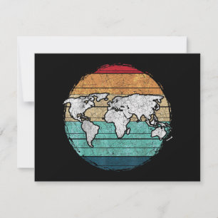 Retro World Map Holiday Card