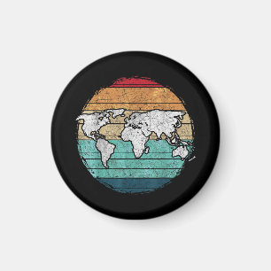 Retro World Map Magnet