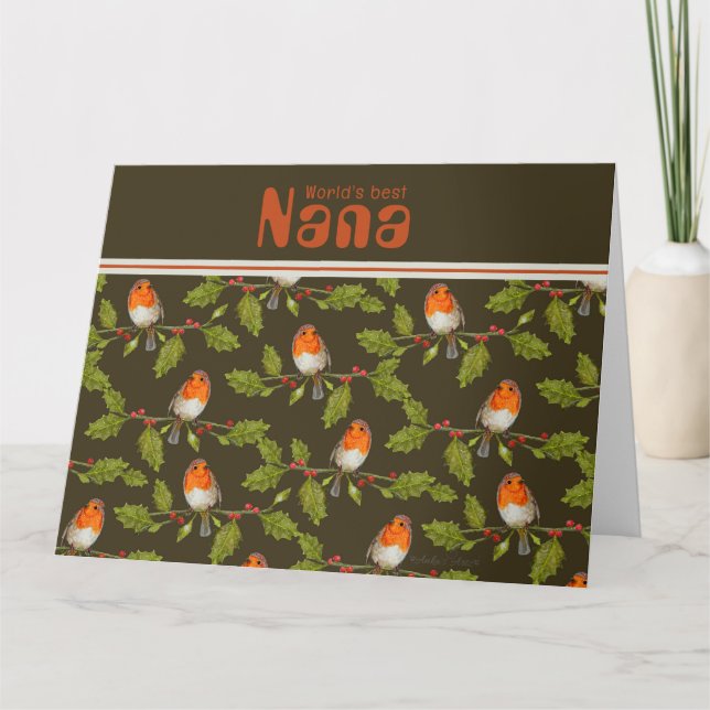 Retro World's Best Nana Custom Robin Card (Front)