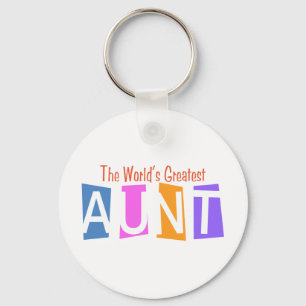 Retro World's Greatest Aunt Keychain