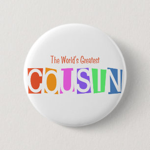 Retro World's Greatest Cousin 2 Inch Round Button