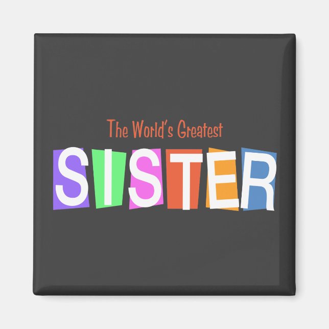Retro World's Greatest Sister Magnet (Front)