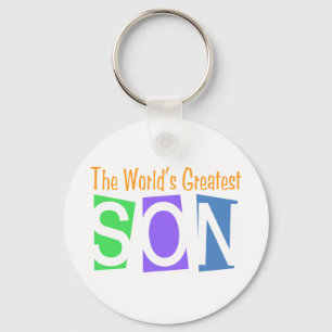 Retro World's Greatest Son Keychain