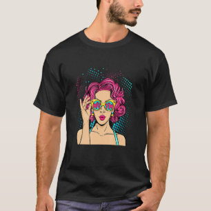 Retro Wow Glass Famous Purple Pink 60's 70's 80's  T-Shirt