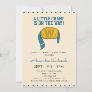 Retro Wrestling Baby Shower Invitation
