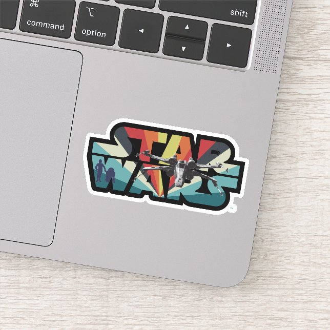Retro X-Wing Starburst Star Wars Logo (Detail)