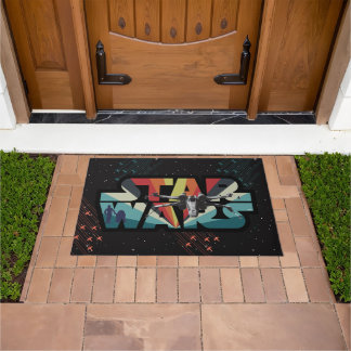 Retro X-Wing Starburst Star Wars Logo Doormat