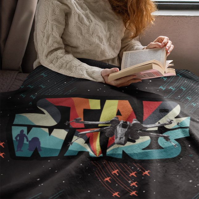 Retro X-Wing Starburst Star Wars Logo Fleece Blanket (Creator Uploaded)