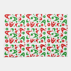 Retro Xmas Boomerangs Kitchen Towel