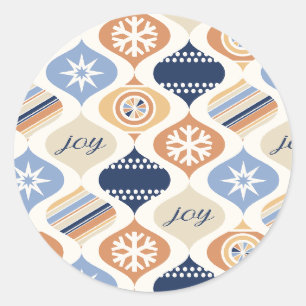 Retro Xmas Holiday Luxe Classic Round Sticker
