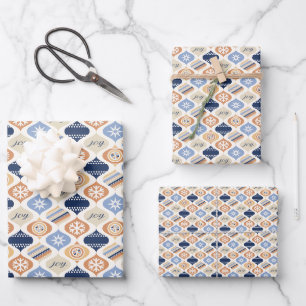 Retro Xmas Holiday Luxe Wrapping Paper Sheet