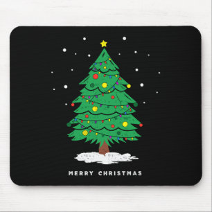 Retro Xmas Merry Christmas Tree Lights Mouse Pad