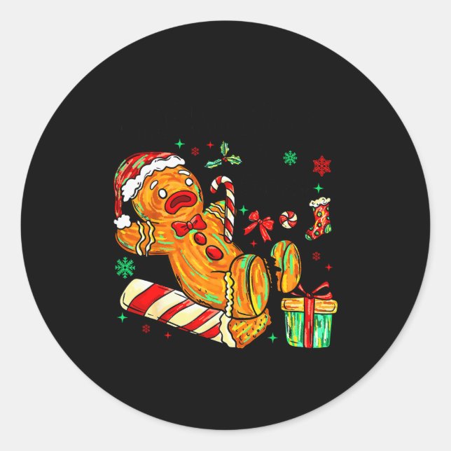 Retro Xmas Overbaked And Over It Funny Christmas G Classic Round Sticker (Front)