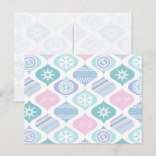 Retro Xmas Winter Pastel Holiday Postcard