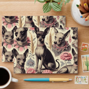 Retro Xoloitzcuintle Seamless Illustration Envelope
