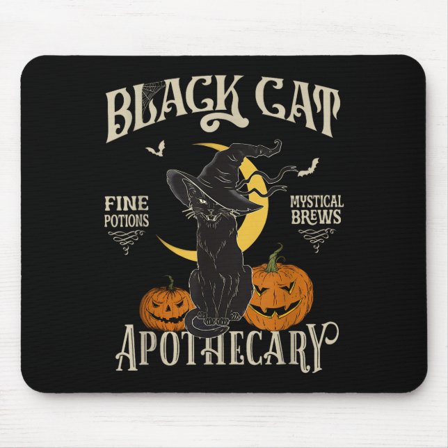 Retro Y Halloween Costume Black Cat M Athecary  Mouse Pad (Front)