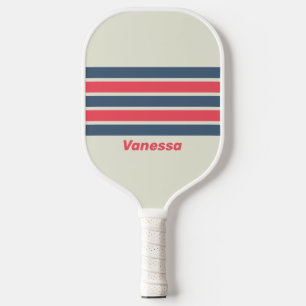 Retro Yacht Club Across Striping with Name Pickleball Paddle
