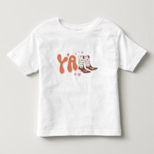 Retro "Y'all" Toddler T-Shirt with Boot Design