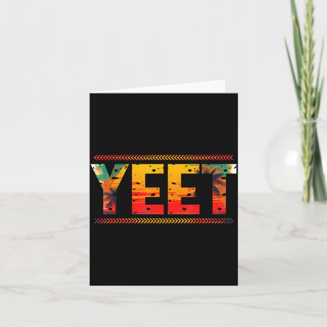 Retro Yeet Funny Saying Quote Slang Men Women Suit Card (Front)