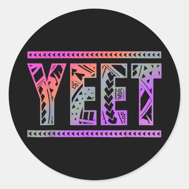 Retro Yeet Shirt Funny Saying Slang Men Boy Girl K Classic Round Sticker (Front)