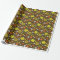 Retro yellow and orange flowers on brown