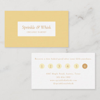 Retro Yellow And Orange Heart Bakery Loyalty  Business Card