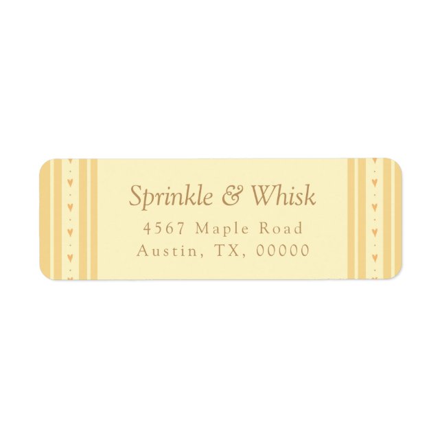 Retro Yellow And Orange Heart Stripes Bakery (Front)