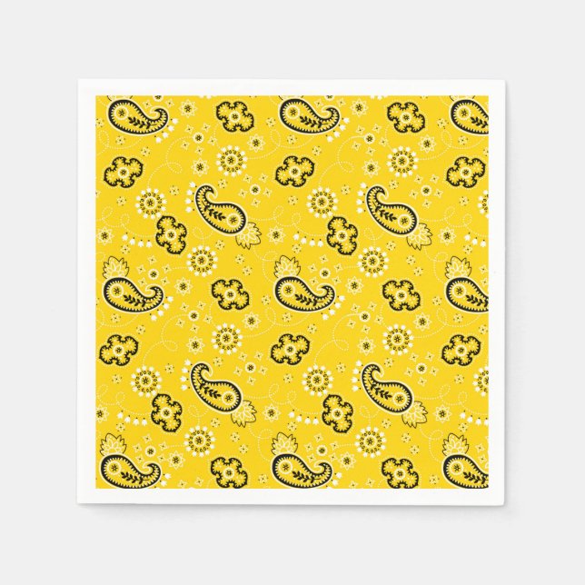 Retro Yellow Bandanna/Bandana Napkin (Front)