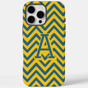 Retro Yellow Blue Chevron Colorful Vintage Pattern iPhone 16 Pro Max Case
