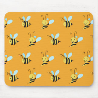 Retro Yellow Bumble Bee Pattern Mouse Pad