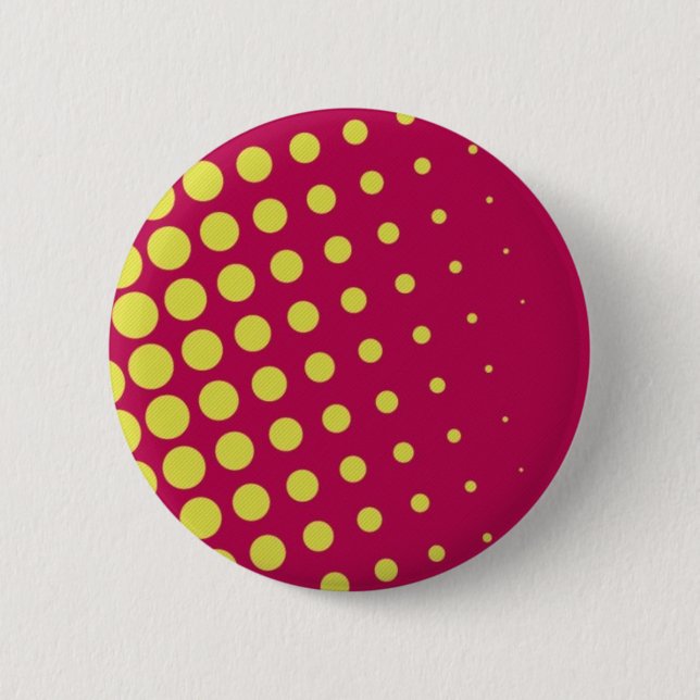 Retro yellow dots 2 inch round button (Front)